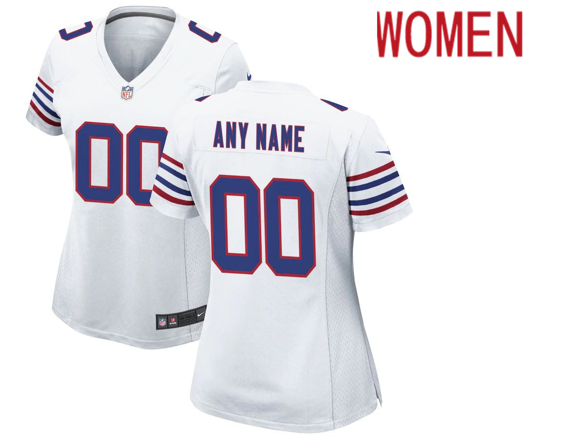 Women Buffalo Bills Nike White  Alternate Custom Game Jersey